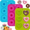 BGOBTY Stampo Ciambella,3 pezzi di Stampi in Silicone,Stampo Ciambellone 6 cavità,Cuore,Forma del petalo,rotondo,Stampo Muffin resistente al calore per torte,biscotti,bagel,muffin (3 Forme)