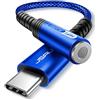 JSAUX Adattatore per cuffie da USB C a jack da 3,5 mm per Samsung S23/S22/S21/S20/S20 Plus/Note 10/A80, Huawei P30 Pro/P20/P20 Pro/Mate 10/20 Pro, Pixel 3/2XL XIAOMI8 Blu