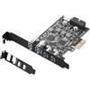 YEELIYA Scheda di espansione PCI Express USB 3.0, 2 Porte USB C e 2 Porte Type-A con Type-E Connettore USB 3.0 Interno a 19 Pin PCIe Card Controller Adattatore 5Gbps Supporto Windows 10/8/7/XP