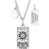 Suplight Collana Tarocchi Arcani Maggiori Ciondolo Tarocchi Immagine Il Sole Collana Carta Tarocchi Portafortunato Acciaio Inossidabile Ciondolo Carte dei Tarocchi Amuleto per Donna e Uomo