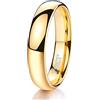 Zakk Anello da uomo e da donna Anello di fidanzamento in carburo di tungsteno lucido in oro giallo Anelli nuziali 2mm 4mm 6mm 8mm (4mm,48 (15.3))