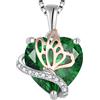 YL Collana Farfalla Cuore in argento 925 con ciondolo da donna con pietra portafortuna Smeraldo