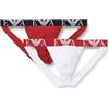 EMPORIO ARMANI 2-Pack Thong, Slip a Tanga Uomo, Red/White,