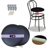 FacilCasa 2x Sedute in Ecopelle per Sedie, Fondo Ricambio Seduta con Gommapiuma e Tessuto Lavabile, per Sedie in Metallo Thonet e Bistrot, Colore Nero (41x41 x h5) - Modello Rotondo