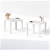Furinno CLASSIC Set di 2 Comodini, comodino con piano spesso 1,8, comodino quadrato, tavolino da salotto, tavolino laterale, montaggio facile, per camera da letto, soggiorno, Bianco