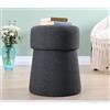 Atelier Del Sofa Elegante pouf di colore grigio scuro, altezza 50 cm x profondità 40 cm, 50% cotone e 50% line, 6 cm Orthopedic Sponge | Leghe nascoste rivestite in PVC, design moderno bohémien