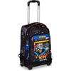 Mitama Trolley Scuola DR Junior CYBERPLAY, Nero, Con Mega Scomparto e Doppia Maniglia, Scuola Elementare e Media, Trolley Tempo Libero, Bambino e Ragazzo