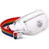 ANKERFREUND Marsupio con cintura arcobaleno per uomo donna unisex impermeabile marsupio grande borsa a tracolla per festival club outdoor sport escursionismo fitness bicicletta Pride, bianco, taglia