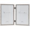 Lawrence Frames Cornici doppie per foto in metallo fuso con cerniera, 10 x 15 cm, design con corda dorata