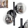 HOFSTEIN Chehalis wall light, lampada da parete moderna/metallo/vetro in colore nero/fumo/chiaro, apparecchio dal design retrò/vintage con paralumi in vetro (Ø 10 cm, 12 cm), 2 x G9, senza lampadine