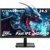 TITAN ARMY 300Hz Gaming Monitor 24.5 Pollici, 280Hz 240Hz 1080P Full HD 1ms GTG Adaptive-Sync senza cornice, HDR400, 96% DCI-P3, 100 * 100 VESA, bassa luce blu, DP e HDMI x2, P2510HS