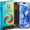 QHTech Display per iPhone 14-Pro-Max LCD 6.7 di ricambio per schermo touch screen 3D Touch Digitizer, ricambio per (iPhone 14 Pro Max)