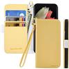 Butnyeoe Cover per Samsung Galaxy S22 Ultra 5G Case,Custodia Samsung S22U 5G Libro,Trama Litchi PU Pelle Protettiva Portafoglio Flip/Folio Wallet Case Con Slot per Schede e Magnetica Supporto,Giallo