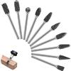 Chiluxendo Frese per Metallo Duro, 10 Pezzi Set di Frese Rotanti in Acciaio al Carburo di Tungsteno, Fresa per Ferro Duro, Rotary Frese con Codolo da 3 mm, Fresa per Metallo Intaglio Legno Raspa