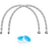 Wonuante 2 Pezzi 80 cm Tubo Flessibile Del Rubinetto, G3/8 x M10 Flessibili per Miscelatori, Inossidabile Tubo Doccia Flessibile, Shower Hose, Adatto per Cucina, Bagno (Rosso, Blu)