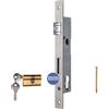 ATTAS Serratura a Incasso Incl. Cilindro Profilo per Cancelli Battente - Backset 25 MM, Porta Giardino Tubolare, Adatto Rahmenprofile Blocco-Telaio, Wechselfunktion, Din-Links & Guida Destra