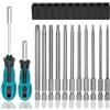 Prebarfun 14 Pezzi Set Inserti Torx per Avvitatore Professionali,10cm Cacciaviti Torx con Foro,1/4 Cacciavite Torx Bit,Torx Lunghe Magnetiche,Punte di Tipo Torx per Riparare Macchinari e Attrezzature