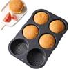 NCOALE Stampo per Hamburger in Silicone, 6 Cavità Stampo Antiaderente per Panini, Rotondo, Diametro 10 cm, Perforato