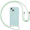 Vauki Cover per iPhone 13 mini con Cordino, Silicone Custodia con Laccio Collana Tracolla, Antiurto Ultra-Sottile Protettiva Cellulare Case per iPhone 13mini, Blu
