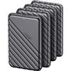 ORICO 4 Pezzi Case HDD 2.5 SATA USB 3.0, Case Hard Disk per HDD e SSD 9.5mm e 7mm, Supporto UASP, TRIM,Nessuno Strumento Richiesto,Nero