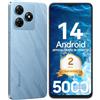 Blackview Smartphone 2025, Octa-Core Andriod 14, 6GB+64GB/2TB TF, 5000mAh, 6.56 HD+Telefono Cellulare, 13MP+8MP Telefono Cellulari, Face ID/4G Dual SIM Cellulari 3 Slot/GPS/Tipo-C/3.5mm Jack/Blu