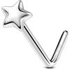 OUFER 20G Star Nose Stud L-Shape 925 Sterling Silver Nose Piercing Stud 7 mm Nostril Piercing Jewelry