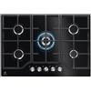 ELECTROLUX PIANO COTTURA IN VETRO A GAS EGG7536K 5 FUOCHI IN GHISA NERO