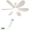 RobertAgor ALLPRESS LAMPADA VENTILATORE PLAFONIERA LED SOFFITTO E27 DIMMERABILE PALE TELECOMANDO 30W