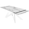 NESSUNA TAVOLO ALLUNGABILE BASE METALLO PIANO VETRO FINITURA CERAMICA MODERNO DESIGN