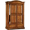 ARMADIO ANTE SCORREVOLI 2 CASSETTI ARTE POVERA CLASSICO NOCE SCURO cm122x59x200h