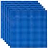 Lekebaby Set di 6 piastre di Bbase classiche blu, piastra di costruzione blu, classica 32 x 32 cm, blu chiaro, piastra blu 25,5 x 25,5 cm, compatibile con le più grandi marche