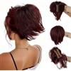 AOWVUTS Coda Capelli Extension con Pinza Corto Ricci Posticci Artiglio Clip in Coda di Cavallo Estensioni Naturale Micro Sintetici Ondulato Cavallo Dritta Chignon Finto per Capelli