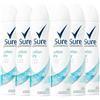 Sure Deodorante in cotone secco per donna anti-traspirante aerosol per 48 ore di protezione dal sudore e dagli odori 6 x 200 ml