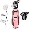LIFEZEAL Set da Golf Completo per Donna Con Borsa, Kit Femminile Con Driver 1#, Fairway 3#, Ibrido 4#, Ferro Zinco 6-9#, P#, Putter, Rosa