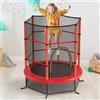 GYMAX Trampolino da Esterno per Bambini, Tappeto Elastico da Giardino, con Rete Protettiva, Telaio in Acciaio, Resistente alle Intemperie, per Interno, Esterno, Portata 135 kg (Rosa, 165 x165cm)