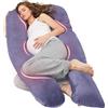 Nuliie Cuscino per Gravidanza, Cuscino per Gravidanza a Forma di U per Dormire,Supporto per Cuscino per Maternità da 51 pollici per SFianchi,Gambe per Donne Incinte,con Fodera in Lavabile