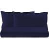 Novia - COLORFUL - Completo Letto Tinta Unita 100% cotone morbido, resistente e duraturo, comfort garantito 1 Piazza, Navy