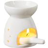 TRIXES Portacandele in ceramica TRIXES - Bruciatore per oli essenziali e cera - Bianco