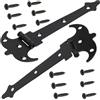 AERZETIX - C73740 - Set di 2 cerniere stile antico 120x37x75mm piatte a forma di ''T'' - porte mobili armadio - in acciaio - colore nero opaco - ornamento vintage rustico