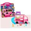 Just Play Set di Gioco Camper Barbie Pet con Coppia di Animali da 3,8 cm, 11 Pezzi, Personaggi e Set di Gioco, Giocattoli per Bambini dai 3 Anni