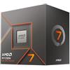 AMD Processore AMD Ryzen 7 8700F (8 Cores/16 Threads , Ryzen AI, 65W TDP, AM5 Socket, 24MB Cache, Boost di Frequenza fino a 5,0 GHz max, dissipatore ad aria Wraith stealth cooler)