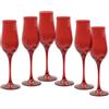 PASABAHCE Wavy red set 6 calici flute cl 19