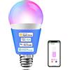meross Lampadina LED E27 Funziona con Alexa, Apple HomeKit, Google Home e SmartThings, Lampadina Smart Multicolore e Dimmerabile, Lampada WiFi RGBWW, 2700-6500K