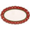 Villeroy & Boch, Toy's Delight Vassoio da Portata Rosso e Bianco, Adatto per Microonde, Decorazione Natalizie, Stoviglie, Piatto, Porcellana Premium