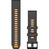 GARMIN Cinturini QuickFit 22 Silicone colore Graphite/Spark Orange 010-13392-05
