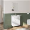 DEGHI Mobile bagno sospeso 60 cm profondità 42 cm effetto legno di larice sbiancato con specchio - Ready