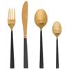 DEGHI Set 16 posate in acciaio inox oro e nero - Wild