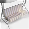 DEGHI Cuscino per dondolo 130x45 cm in poliestere a righe bianco e beige