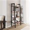 DEGHI Libreria 56x138h ripiani noce e struttura in metallo nero - Lynx
