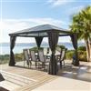 DEGHI Gazebo 3,6x3 m con tende laterali richiudibili grafite - Shine